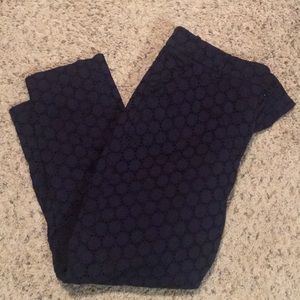 Navy Blue Eyelet lace pants